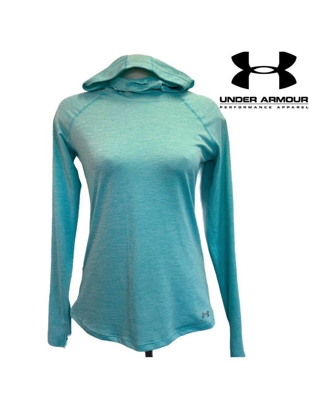UNDER Armour blue long sleeve hooded top Sz S